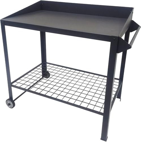 Gravidus mobiler Pflanztisch Diana aus verzinktem Stahl anthrazit mit Rollen für Garten 90x55x90 cm