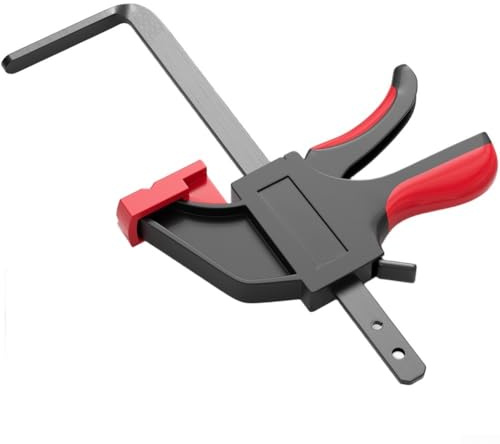 FACULX F Type Track Saw Clamp with 90kg Maximum Clamping Force for Guide Rails, Quick-Release Mechanism and Protective Rubber Tips for Woodworking Tools(B)