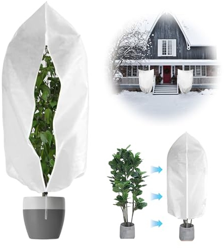 Manta Térmica para Plantas Antiheladas, Cubierta Protectora de Invierno 60x80 cm, Tela No Tejida Transpirable de 40 g/m², Protección Contra Frío Nocturno para Jardín y Exteriores, 3 Unidades