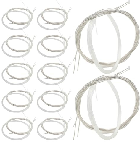 24 Stück Klassische Nylon Gitarrensaiten für Akustikgitarren | Transparent, 4 Stück-pack mit C102, Stabile Stimmung und Glattes Spielgefühl für Übungsalltag