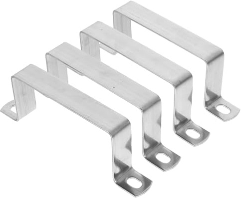 SOIMISS Colliers de Serrage pour Tubes Carrés 10x5 Cm en Acier Inoxydable 304, Support en U pour Fixation Murale de Poteaux de Clôture, Lot de 4