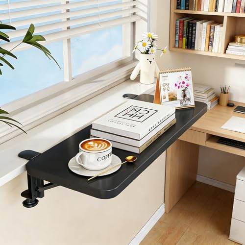 Mensola per Davanzale Finestra Estensione per Davanzale Esterno/Interno, Estensione per Ripiano per Spazi di Lavoro e Studio, Estensione per Davanzale(Black,60x25cm(23 5/8x9 7/8))
