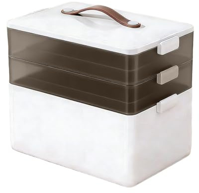 3 Ebenen Medikamentenbox Organizer Mit Tragegriff, Hausapotheke Medizinbox Aus Kunststoff Großer Erste Hilfe Kasten, Arzneikasten Zur on Medikamenten Aufbewahrung Medizinschrank, Apothekerschrank