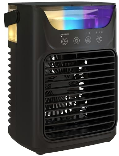 HOMCOM Portable Air Conditioner 4-in-1 Mini Air Cooler 3 Wind Speeds Black