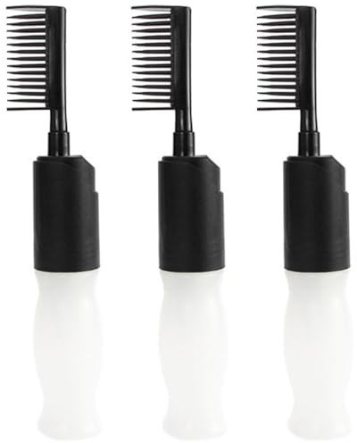 HAMPPLIES Flacons Distributeurs D'huile pour Cheveux 3pcs en Pet avec Applicateur Compte-gouttes et Peigne Intégral, pour Soins Capillaires à Domicile