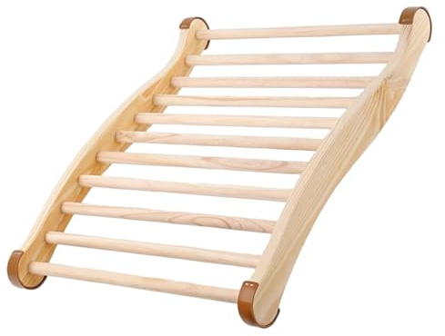 Respaldo de sauna en forma de S, de madera, con almohadillas antideslizantes de goma para una sujeción y relajación óptimas. Respaldo de sauna, de infrarrojo, de, a