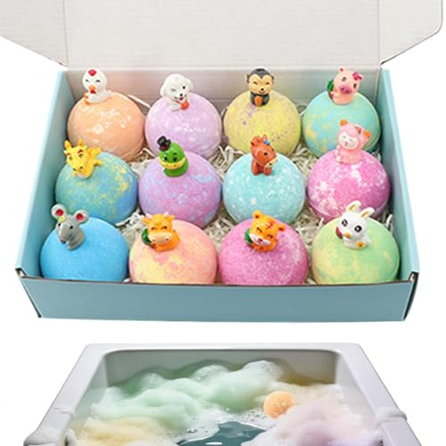 Bombe Da Bagno Per Bambini, Con Giocattoli A Sörpresa All'interno, 12 Pezzi/1 Set, Bömbe Da Bagnö Per Bämbini Con Giocattoli, Bombe Da Bagno Con Bolle Gassate, Formula Delicata Sicura Per I Bambini, I