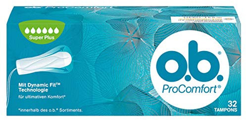 o.b. ProComfort Super Plus, Tampons mit Dynamic Fit Technologie und SilkTouch Oberfläche, für ultimativen und zuverlässigen Schutz (1 x 32 Stück)