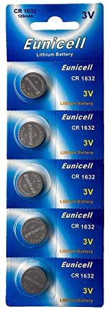 5 x CR1632 3 V Lithium Button Cell 120 mAh (1 BLISTER Ercard (5 Batteries) Batteries Pack of 10.