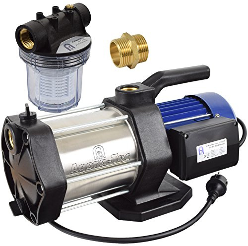Agora-Tec® mehrstufige Kreiselpumpe-5-1300W-1L mit Vorfilter