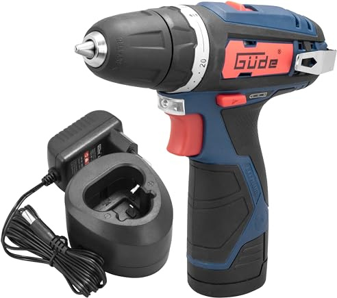 Güde 58601 BS 12-131-04K Akku Bohrschrauber (12V, 20+1 Drehmomentstufen, 6x HSS Bohrer, 6x CR-V Bits, 1x Bit-Halter)