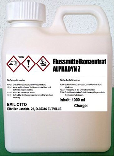 500 ml Löt- und Verzinnungsessenz ALPHADYN Z (Flussmittelkonzentrat zum konventionellen Weichlöten von Eisen-, Kupfer- und Messingwerkstoffen, Wärmetauscher-Fertigung, Feuermetallisierung)