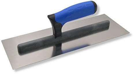 DEWEPRO® Glättekelle XXL - extra langes Blatt - Glättkelle - Glattkelle - Traufel mit Edelstahlblatt - 350x130 mm - Glätter - Aufziehglätter - Aufzieher