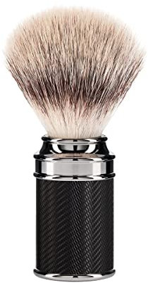 MÜHLE Traditional Rasierpinsel - Rasurpinsel aus Silvertip Fibre - schwarzer Edelharz Griff - verchromte Metallakzente - vegan