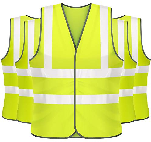 Expert Workwear 10 X Hi Vis Vest High Visibility Waistcoat Yellow & Orange Viz EN471 (10 Pack)