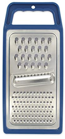 Fackelmann Elemental Küche, Gemüsehobel, Ingwer, Käse, Edelstahl und PP Blau, 24,5 cm, 1 Stück