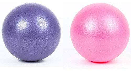 Original Power Pilates Ball, kleiner Gymnastikball mit aufblasbarer Pipette für Stabilität, Barre, Pilates, Yoga, Core Training und Physiotherapie Bender Balls, Pink&Purple