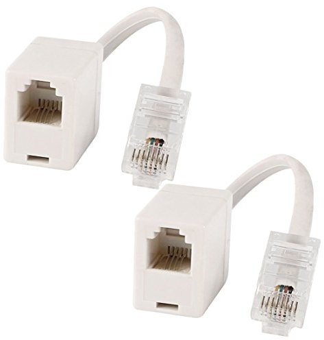 2 x 8P4C/RJ45 Male RJ11 6P4C to Female M/F Telephone Ethernet Adapter