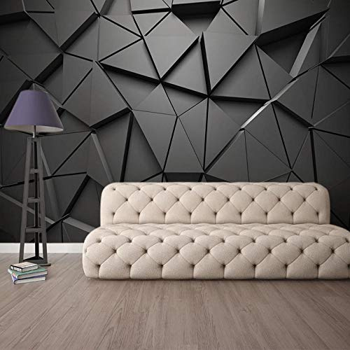 HGFHGD Carta da parati 3D geometrica astratta triangolo grigio grande parete sfondo adesivi murali soggiorno studio camera da letto decorazione foto carta da parati