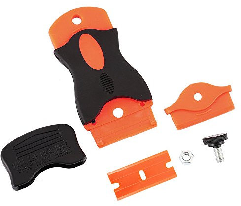 Schaber ​Set, Reinigungsschaber Glasschaber für Aufkleber Entfernen, Klebstoffentferner, Etikettenlöser mit 100 Stücke Ersatzklingen