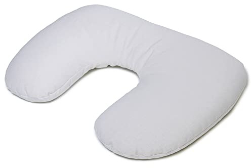 Giraffenland Coussin Repose-Nuque aux balles d´épeautre Biologique, Tissu en Coton sergé Blanc, Directement rempli