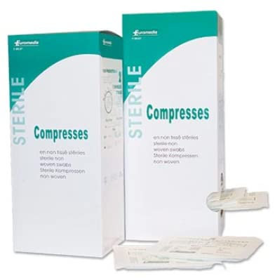 Compresses stériles en non tissé - 30 g - 10 x 10 cm - Boîte de 100 sachets de 2