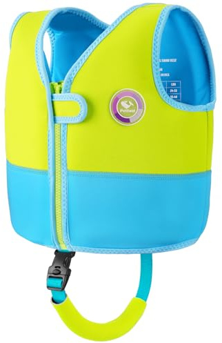 Pottwal Swim Vest for Kids - Swim Jacket for 2-3 Years (33-40LBS) - Made of Neoprene & EPE - with Adjustable Crotch Strap - Green