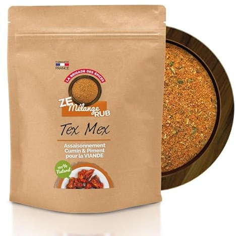 La Brigade des Épices - Mélange d'épices Tex Mex - Assaisonnement pour viandes et recettes mexicaines - Cumin & piment - 100% Naturel - Fabrication française - 250g