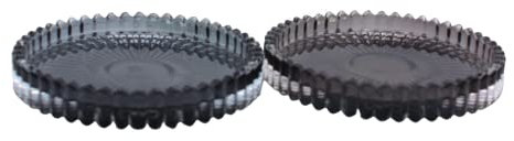 Lot de 2 soucoupes Rondes en Verre pour Bougie - Gris Clair et foncé - Dimensions H x Ø Environ 1,5 x 10 cm - Gris