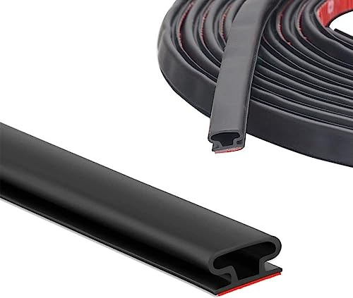 Joint Porte Fenetre Isolation Joint de Porte Bande d'étanchéité Caoutchouc en Forme de D Joint Fenetre Isolation Phonique Joint Porte Entree Anti Froid, 20M Noir