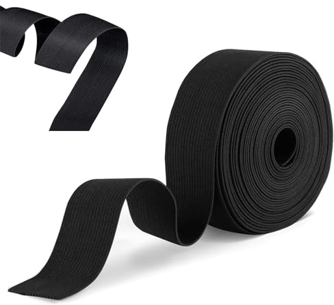 Nastro Elastico, 10 Metri di Corda Elastica, Elastici da Cucire, 30mm per Elastici per Pantaloni, Fai da te, Tessuti per Cucire, non Facilmente Deformabili, Nero