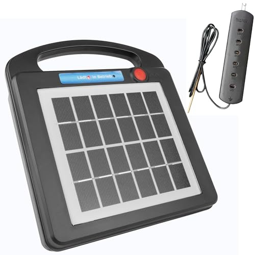 Weidezaungerät 12v Solar 12 Volt Elektrozaungerät 12V Elektrozaun Batterie, Weidezaungerät Solar Mini:1.3Km 50mJ ID6050 + Zaunprüfer