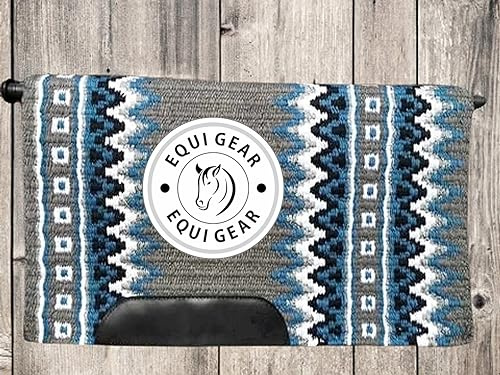 EQUIGEAR Horse Western Ranch Sottosella/Coperta da sella Western in lana neozelandese con imbottitura in lana con sensore Flex (personalizzazione disponibile) AS44 (36 x 40)