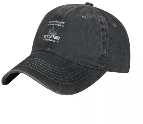 WVVCXCC Baseballkappe Unisex und modischLustiger Weintrinker Go Karting Kart Cowboyhut Baseballkappe Bommelmütze für Männer FrauenSport Outdoor-Geschenke