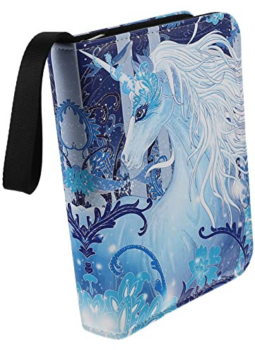 ifundom Sammelkarten Album Für Trading Cards Pu Kartenhalter Mit Reißverschluss Einhorn-Design Kratzfest Und Vielseitig Einsetzbar Für Sportkarten Spielkarten Und Fotos