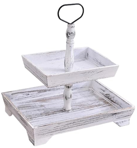 Wooden Tiered Tray For Afternoon Tea Stands, 2 Tier Cake Stand, Round Wooden Tray, Rustic Cake Stand, Decorative Tray, Dining Table Centrepiece, Farmhouse Decor, Shabby Chic