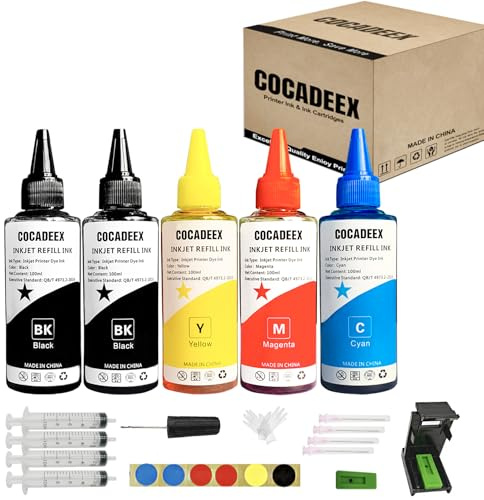 COCADEEX 500-ml-Tinten-Nachfüllset, kompatibel mit Canon Tintenpatronen PG-585XL CL-586XL, funktioniert mit Pixma TS7700, TS7600, TS7640i, TS7740i, TS7650i, TS7750i Drucker