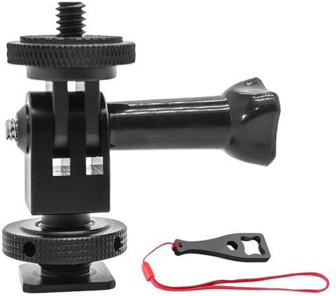 Adaptador de montaje de trípode de zapata fría de aleación de aluminio para cámaras de acción, adaptador de montaje de zapata para flash de cámara réflex digital compatible con GoPro Hero