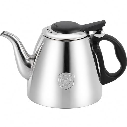 Bouilloire de 1,2 litre en acier inoxydable pour cuisinière, théière pour cuisinière, poignée anti-brûlure, cafetière, adaptée pour une utilisation domestique et pour la préparation quotidienne.