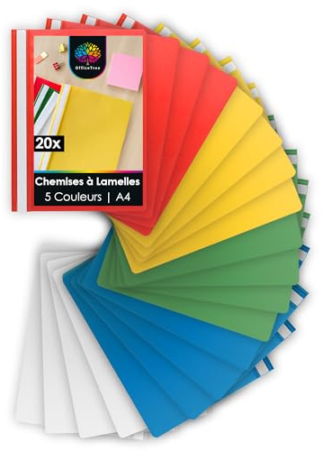 OfficeTree 20x Schnellhefter A4 Set - 5 Farben - Robuste Kunststoff Hefter A4 Plastik für Schule Studium Büro - Schulmappen - Schnellhefter Plastik - Schnellhefter Set Bunt - Heftmappen