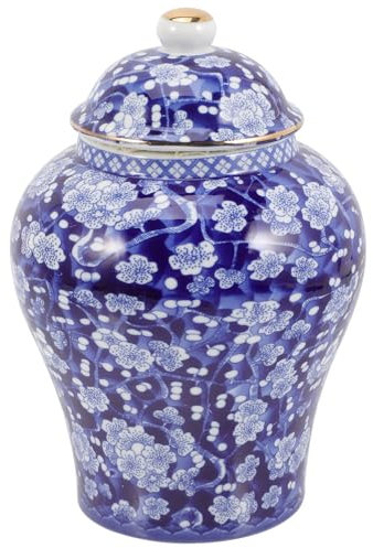 Cabilock Bote De Té De Cerámica Azul y Blanco 1300 Ml Sellado Multifuncional para Cocina Almacenamiento De Té Suelto y Frutos Secos Tapa Hermética