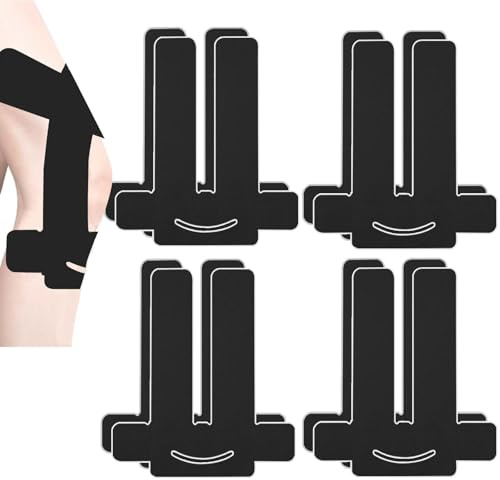 NELLHOMY 8Pcs Knieschoner Tape Vorgeschnitten, Kinesiotapes Knie Vorgeschnitten, Kinesiologie Tape Sport Knie,Precut Tape Knie,Wasserfestes & Elastisches Physio Tape für Knieschmerzen