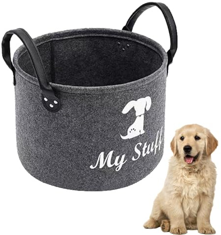 GZGRYTRC Dog Toy Box, Pet Toys in Cute Prints Collapsible Storage Basket for Organizing Ideal for Home and Living Spaces for Pet Owners and Dog Lovers