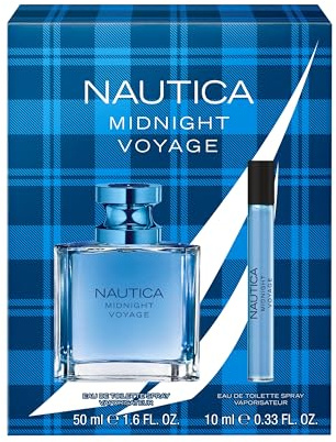 Nautica, Cofanetto Regalo Midnight Voyage, con Due Eau de Toilette per Uomo, Fragranza Fougère Maschile, 50ml e 15 ml