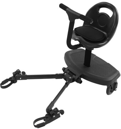 Universal Buggy Board, 2 in1 Buggy Board with Removable Seat, Adjustable Stroller Footboard, Kiddy Board for Children 2-6 Years, Compatible with Most Pushchairs