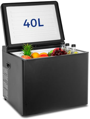 Smad Gas Kühlschrank 40L, Kühlschrank Gas 12V 230V, camping kühlbox, Nach Oben Öffnende Tür, Automatisches Abtauen, für Camping, Zuhause, Wohnwagen, Garage, Gite, Wohnmobil