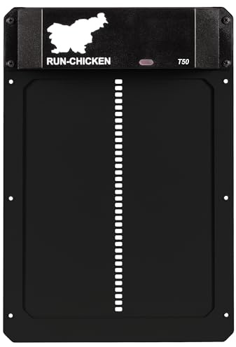 Rund kyckling dörr automatisk kycklingklaff, onyx – aluminium, batteridriven (2 x AA), appkontroll, ljussensor och timer med fördröjning, väderbeständig – kycklingdörr för hönshus och utlopp, T50