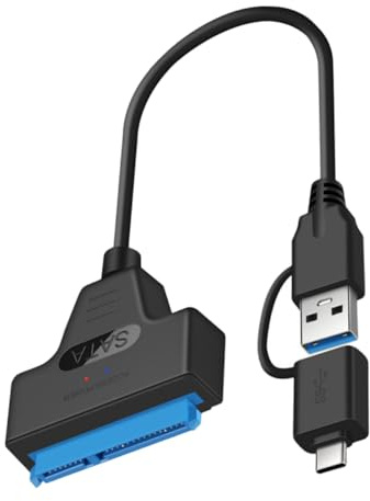 OSALADI Cable Adaptador Type-c USB Disco Duro Móvil SSD Conexión Rápida y Compatible con Sata Plug And Play Negro