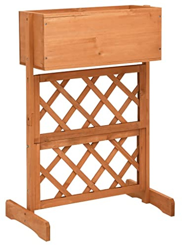 Yunovire trädgårdsskräp med blomlåda orange 45 x 30 x 74 cm gran för klättrande växter utomhus trädgård balkong gård plant stöd