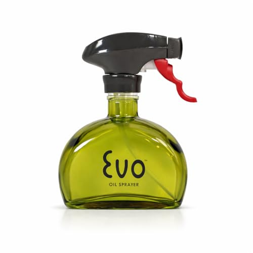 Evo Glass Oil Sprayer, Non-Aerosol For Olive Oil, Cooking Oils And Vinegars, Green, 6-Ounce Capacity, For Grilling, Roasting, Air Frying, Baking And Salad Prep
